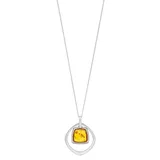 "Sterling Silver Amber Geometric Pendant Necklace, Women's, Size: 18"", Brown"