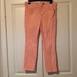 Anthropologie Pants & Jumpsuits | Coral Cropped Denim Pants | Color: Pink | Size: 29