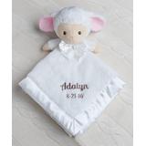 Personalized Planet Lovey Blankets - White & Pink Lamb Personalized Lovey