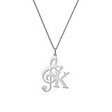 Limoges Kids Jewelry Girls' Necklaces SILVER - Sterling Silver Music Note & Heart Initial Pendant Necklace