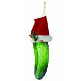 The Holiday Aisle® Pickle Designer Handblown Glass Hanging Figurine Ornament Glass in Green, Size 4.5 H x 4.5 W x 4.5 D in | Wayfair