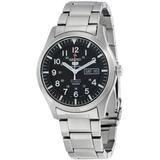 5 Automatic Black Dial Stainless Steel Watch - Metallic - Seiko Watches