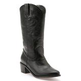 BUTITI Women's Western Boots Black - Black Stitch Cowboy Boot - Women