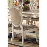 Chantelle Side Chair (Set of 2) in Rose Gold PU & Pearl White - Acme Furniture 63542