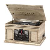 Victrola 6-In-1 Bluetooth Decorative Record Player w/ 3-Speed Turntable in Gray, Size 9.5 H x 18.1 W x 13.4 D in | Wayfair VTA-200B-FSG