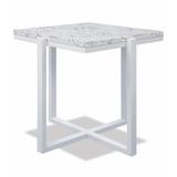 Sunset West Bazaar Square End Table w/ Honed Carrara Marble, Frost Stone/Concrete/Metal in Blue/Brown/Gray, Size 20.0 H x 22.0 W x 22.0 D in Wayfair