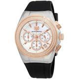 Cruise Star Chronograph Black Dial Black Silicone Watch 115037 - Metallic - TechnoMarine Watches