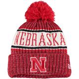 Youth New Era Scarlet Nebraska Huskers Sport Knit Hat with Pom