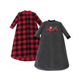 Hudson Baby Boys' Wearable & Hooded Blankets Christmas - Gray & Red Christmas Tree Wearable Blanket Set