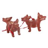 Ceramic ornaments, 'Double Dogs' (pair)