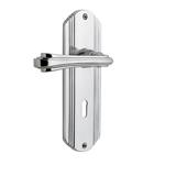 Nostalgic Warehouse Fleur Passage Door Lever w/ Keyhole Deco Long Plate in Gray, Size 7.0 H x 2.38 W in | Wayfair 765882