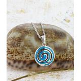 Kanishka Women's Necklaces Silver - Blue Lab-Created Opal & Sterling Silver Round Swirl Pendant Necklace