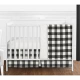 Sweet Jojo Designs 4 Piece Crib Bedding Set Cotton in Gray | Wayfair BuffaloCheck-BK-WH-Crib-4