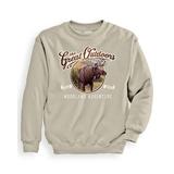 Men's Signature Graphic Sweatshirt - Adventure Moose, Sandstone Tan L