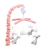 The Peanut Shell Crib Mobiles Coral, - Coral Uptown Girl Giraffe Musical Mobile