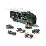 A to Z Toys Toy Cars and Trucks - 10-in-1 Die-Cast Military Vehicle Carrier Truck