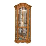 Charlton Home® Shonnard Lighted Corner Curio Cabinet Wood in Brown, Size 78.0 H x 36.0 W x 24.0 D in | Wayfair 86951