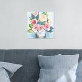 House of Hampton® 'Wild Floral Jam' Painting on Canvas Canvas, Wood in Blue, Size 12.0 H x 12.0 W x 1.5 D in | Wayfair