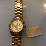 Michael Kors Jewelry | Michael Kors Chronograph Watch Unisex | Color: Gold | Size: Os