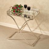 Marla Accent Tray Table Silver with Gold , Silver with Gold