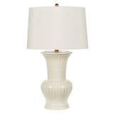 Bradburn Home Heirloom 31" Cream Table Lamp Ceramic/Linen in Brown/White, Size 31.0 H x 20.0 W x 20.0 D in | Wayfair LP-64811