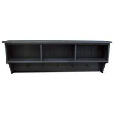 Winston Porter Taven Storage Shelf w/ Cubbies & Pegs Wood in Yellow, Size 17.0 H x 50.0 W x 10.75 D in | Wayfair 11-gold