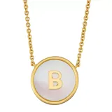 "Mother of Pearl Initial Pendant Necklace, Women's, Size: 18"", Gold"