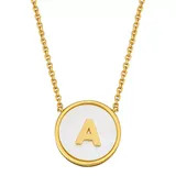 "Mother of Pearl Initial Pendant Necklace, Women's, Size: 18"", Gold"