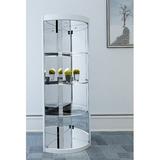 Orren Ellis Amble Corner Bookcase Glass in Gray/White, Size 74.8 H x 21.26 W x 21.26 D in | Wayfair 7A48017123B84FB8A78DE60B432EAA8C
