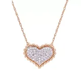Belk & Co 1/4 Ct. T.w. Diamond Clustered Heart Necklace In 10K Rose Gold