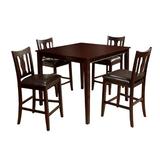 Hokku Designs 4 - Person Dining Set Wood/Upholstered Chairs in White, Size 36" H x 42" L x 42" W | Wayfair JEG-4999QU-6QL