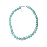 Infinity Silver Women's Sterling Silver Simulated Turquoise Beaded Necklace