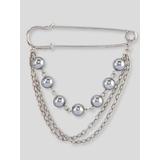 Appleseeds Women's Pearl & Chain Pin - Metallic - O/S - Misses