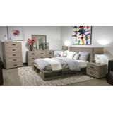 McKinney Solid Wood King-size Storage Bed in Rustic Latte - Modus ALK1H7