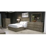 Herringbone King-size Solid Wood Storage Bed in Rustic Latte - Modus 5QS3P7