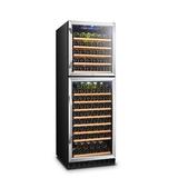 Lanbo 162 Bottle Built-In Refrigeration Dual Zone Freestanding/Built-In Wine Cellar, Glass in Black/Gray, Size 71.3 H x 28.5 W x 23.4 D in | Wayfair
