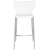 AllModern Fredric Bar & Counter Stool Upholstered/Metal in White, Size 37.8 H x 21.3 W x 21.0 D in | Wayfair 72BF38A12D804FCDAC87994DEDEE8A6F