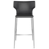 AllModern Fredric Bar & Counter Stool Upholstered/Metal in Gray/White, Size 37.8 H x 21.3 W x 21.0 D in | Wayfair A5E088CBB74D49CF98353271938E8036