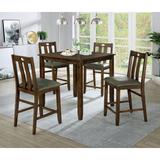 Union Rustic Sheley 5 Piece Counter Height Dining Set Wood/Upholstered Chairs in Brown/Gray, Size 36.0 H in | Wayfair
