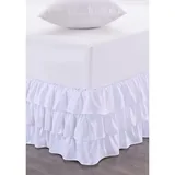 Sweet Home Collection Waterfall 3 Layer Ruffled Bed Skirt With 14 Inch Drop, White, Queen