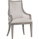 Hooker Furniture Sanctuary Upholstered Dining Arm Chair Plastic/Acrylic/Wood/Upholstered/Fabric in Brown/Gray, Size 40.5 H x 23.5 W x 26.75 D in