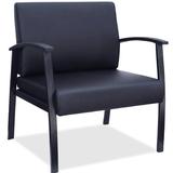 Lorell 32.63" W Fabric Seat Waiting Room Chair w/ Metal Frame Metal in Black/Brown, Size 35.5 H x 24.0 W x 25.0 D in | Wayfair 68557