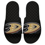"Youth ISlide Black Anaheim Ducks Blown Up Logo Slide Sandals"