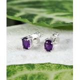Katherine Winters Women's Earrings Purple - Amethyst & Sterling Silver Stud Earrings
