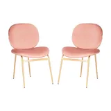 Safavieh Jordana Round Side Chair 2-Piece Set, Pink