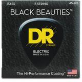 DR Strings BKB5-45 Black Beauties Coated Steel Bass Guitar Strings - .045-.125 Medium 5-string