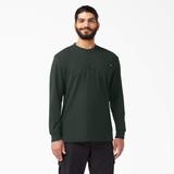 Dickies Men's Big & Tall Heavyweight Long Sleeve Henley T-Shirt - Hunter Green Size (WL451)