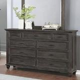 Gracie Oaks Kayli 9 Drawer Double Dresser Wood in Brown, Size 42.0 H x 64.0 W x 19.0 D in | Wayfair 315F11D291F2483F9ABB2011A16E2D56