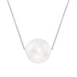 Regal Jewelry Women's Necklaces - Cultured Pearl & Sterling Silver Rolo Chain Necklace