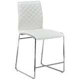 Orren Ellis Pares 23" Counter Stool Upholstered/Leather/Metal/Faux leather in White, Size 39.0 H x 19.5 W x 20.0 D in | Wayfair